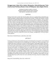 4.0 prosedur pelaksanaan kajian rintis. Pdf Penggunaan Ujian Kloz Dalam Mengukur Kebolehbacaan Teks Arab Untuk Pembaca Bukan Arab Di Malaysia Satu Kajian Rintis