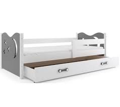 Livraison rapide commandez en ligne ou visitez notre concept store ! Lit Enfant Nico 160x80 Avec Matelas Sommier Et Tiroir En Blanc Gris Lit Avec Rangement But