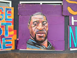 George Floyd street art painted