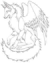 This picture will increase your child's focus when coloring owing to the close proximity of the image. Online Coloring Pages Angel Coloring Wolf With Angel Wings Wolf
