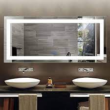 All vanity mirrors can be shipped to you at home. Amazon Com Led Lighted Bathroom Mirror With Touch Screen Extra Large Bathroom Vanity Mirror For Wall Wall Mirrors For Bathroom With Lights White Mirrors Backlit Mirror Espejo De Bano 71x32 In D Ck010 A Kitchen