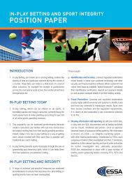 A position paper introduction should: Essa Position Paper On Sports Integrity Ibia