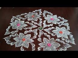 Sankranthi Chukkala Muggulu 15 8 Dots Youtube In 2020 Rangoli Border Designs Simple Flower Design Rangoli Designs Images