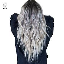 Remember you can use a color depositing shampoo like @itsfanola no yellow for your dusty pastels and metallic/ash hair colors to fade into a silver/beige blonde. Whimsical W Long Wavy Ombre Black Gray Mixed Blonde Wigs Natural Middle Part Heat Resistant Hair Synthetic Wig For Women Synthetic None Lace Wigs Aliexpress