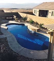 The Leisure Pools Eclipse 35 Composite Fiberglass Swimming Pool In Sapphire Blue Is Stunning By Itself Fiberglass Swimming Pools Leisure Pools Swimming Pools
