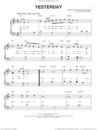 Classical, popular and original music. Beatles Yesterday Sheet Music Beginner Version 2 For Piano Solo Beginners Piano Sheet Music Sheet Music The Beatles Yesterday