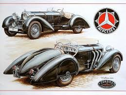 1930 Mercedes Benz Ssk Count Trossi Antique Cars Old Mercedes Automotive Art