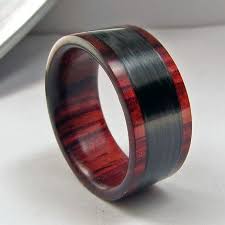 Sweet Band Love The Hand Rolled Carbon Fiber Gives It A Very Unique Look Wood Rings Wooden Rings Engagement Carbon Fiber Wedding Bands