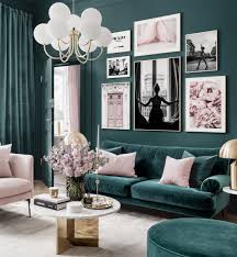 Avoir ménage décoration règles et options, hommes et femmes remodeler leurs. Elegante Decoration Murale Salon Bleu Petrole Rose Affiches De Mode Cadres Dores Inspiration Decoration Murale Posterstore Fr