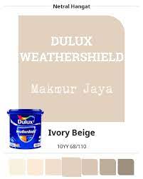 Biru lembut, river ice, seaside morning, pacific pearl, tailwind, violet arena, denim. Jual Dulux Weathershield Ivory Beige Cat Tembok Eksterior Jakarta Pusat Pd Makmur Jaya 38a Tokopedia