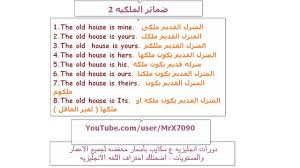 ضمائر الملكيه فى اللغه الانجليزيه Possessive Pronouns مدونة يا كويت