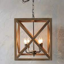 Wood And Metal Square Chandelier Wood And Metal Chandelier Farmhouse Dining Room Lighting Square Chandelier