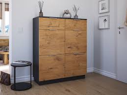 100 × 58 × 30 cm: Schuhschrank Domus Xxl 2 Schubl Softclose 4 Klappen Fur 16 Paar Oak Schuhschranke Fur 8 20 Paar Schuhe Schuhschranke Zuhause 24 De