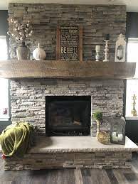 Stone Fireplace With Barn Mantle Farmhouse Fireplace Decor Brick Fireplace Makeover Fireplace Mantle Decor
