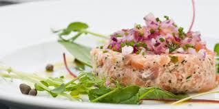 Tartare De Duo De Saumon Fume Et Frais Recettes Recette Saumon Saumon Fume Tartare De Saumon