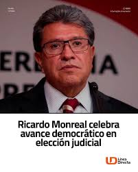 Elecciones 🗳️| Ricardo Monreal celebra avance democrático en elección  judicial👨‍⚖️⚖️ 🔗https://ldportal.com/4jtvQkw #elecciones #PoderJudicial