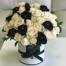 Black and white pictures of flowers roses. Black White Signature Rose Box By Lucy S Flowers Design