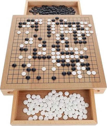 Amazon.com: WE Games Go Game Set 12 Inch - Traditional Go Set with Pull-Out  Storage Drawers, Portable Wood Veneer Goban, Strategy Board Games for  Adults, Go Board Game : Toys & Games