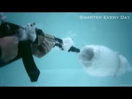 Because bullets are incredibly fast, it is impossible for any living creature to react in time and manage to dodge them. Ak 47 Underwater At 27 450 Frames Per Second Part 2 Smarter Every Day 97 Youtube