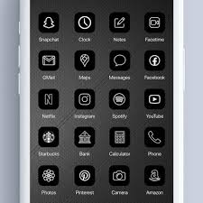 Black And White 300 Aesthetic Custom App Icons Pack Etsy App Icon App Covers Black App