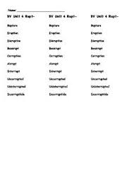 5th Grade Word Work Based On Building Vocabulary Unit 4 Vocabulary Building Word Work Vocabulary