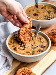 The Creamiest Vegan Mushroom Wild Rice Soup That Is Dairy Free Made With No Cream This Vegetarian Mush Wild Rice Soup Vegan Soup Recipes Vegan Mushroom Soup