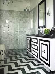 Black And White Marble Floor Tiles Black White Marble Bathroom With Herringbone Floors White Marble Bathrooms White Marble Floor White Bathroom Designs