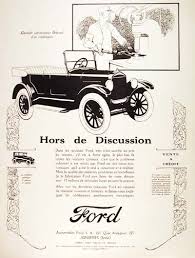 1926 Ford Model T Touring Original Vintage French Advertisement Manufactured From 1908 To 1927 The Model T Run Would See Production Ford Models Ford Model T