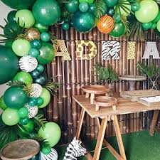 Grab a pair of binoculars and peek over the tall grasses of the plains. Amazon Com Balloon Garland Arch Kit Jungle Safari Theme Party Decorations 105pcs 10 Colors Latex Balloons 8 Palm Leaves 16ft Balloon Decorating Strip For Kids Boys Birthday Party Baby Shower Decorations Toys
