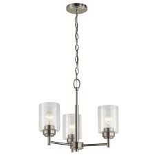 The winslow 4 light vanity light features a brushed nickel finish and clear seeded glass. Winslow Chandelier By Kichler 44029ni