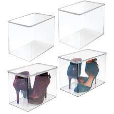 Plastic Shoe Box With Lid For Closet 12 75 X 7 25 X 9 Closet Storage Bins Storage Closet Organization Plastic Shoe Boxes