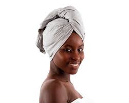 Putting product on dry hair is like trying to get dish soap to go in dry sponge. T Shirt Hair Towel Wrap Gray Full Breezy Tee