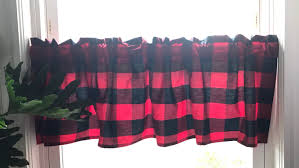 Red And Black Buffalo Plaid Curtain Valance Anderson Check Valance Black Kitchen Decor Plaid Curtains Buffalo Plaid Curtains