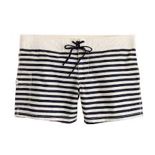 Black And White Striped Shorts Womens J Crew Board Short In Classic Stripes Swimwear Womens Summer Black White Swimbottoms Board Shorts Women Swim Shorts Women Womens Board Shorts Swimwear