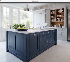 Blue Island With Silver Hardware Kitchen Cabinet Design Blue Kitchen Island Kitchen Trends