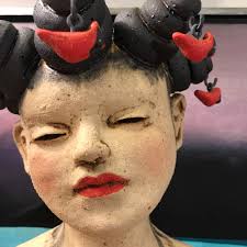 Daydreamer in the Garden Stoneware Sculpture 10"H x 9"W x 7"D