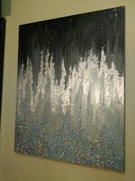 Black And Silver Glitter Wall Art 24x30 Modern Acrylic Abstract Glitter Painting With Silver Leafing And Metallic Paint Jessika Rose December Art Painting Acrylic Red Wall Art Diy Painting