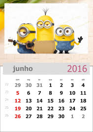 Calendario Mes De Junho De 2016 Calendario Dos Minions 2016 Para Imprimir Minions Educativo Planos De Fundo