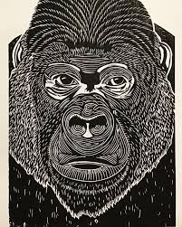 Weitere ideen zu stoffdruck, linolschnittdrucke, linolschnitt. Gorilla Affe Monkey Primates Linoprint Linocut Linolschnitt Linoldruck Printart Druckkunst Handprinted Linoldruck Linolschnitt Linol