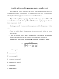 Apabila dari hasil sampel ternyata tidak mendukung hipotesis nol, maka kita harus menentukan kesimpulan lain. Contoh Soal Tes T Dua Sampel Berpasangan Jawabanku Id