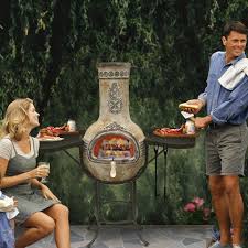 How to cook pizza on a chiminea fire? Chiminea Fire Pit Landscaping Wood Fired Oven