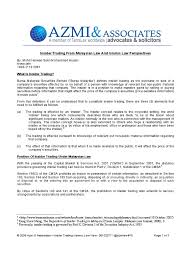 Congress primarily targeted the issuers of securities. Article 10 Insider Trading Islamic Law View 00102077 Insider Trading Social Institutions