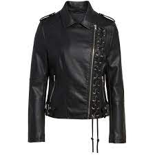 Women S Members Only Lace Up Faux Leather Biker Jacket 360 Brl Liked On Polyvore Featuring Outerwear Jackets Rid Women Fake Leather Jacket Clothes Design