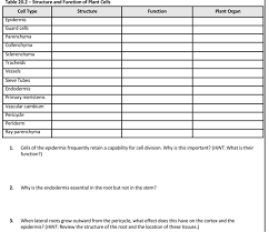 More images for chart plant cell structure and function » Function Plant Organ Table 20 2 Structure And Chegg Com