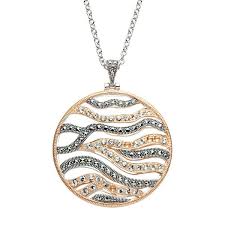 When choosing pendant lighting, a good design trick is to measure the length and width of your room. Lavish By Tjm Two Tone 18k Rose Gold Over Silver Crystal Circle Pendant Necklace
