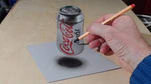I mainly post illustration making and simple drawing videos. Drawing Levitating Coca Cola Can In 3d Pop Art Graphic Youtube
