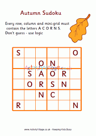 Working with a pencil and paper is one of the most satisfying ways to solve puzzles. Autumn Word Sudoku Medium