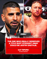 Ilia Topuria is open to giving Justin Gaethje a title shot 🏆 MORE details  in the link in comments ⬇️ #ufc #mma #iliatopuria #justingaethje