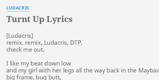 I hear you up in my ear like, go shawty go! naw, i ain't a stripper but i do it like a pro. Turnt Up Lyrics By Ludacris Remix Remix Ludacris Dtp
