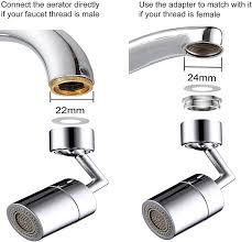 Faucet aerators are the small pieces attached to the end of your kitchen, bathroom, and other sink spouts. Buy Hanker 2pcs Anti Splash Filter Faucet Aerator 720 Degree Big Angle Swivel Filter Faucet Aerator With 4 Layer Net Filter 55 64 Inch 27uns Female Thread 15 16 Inch Adapters Online In Vietnam B08slmk5lj